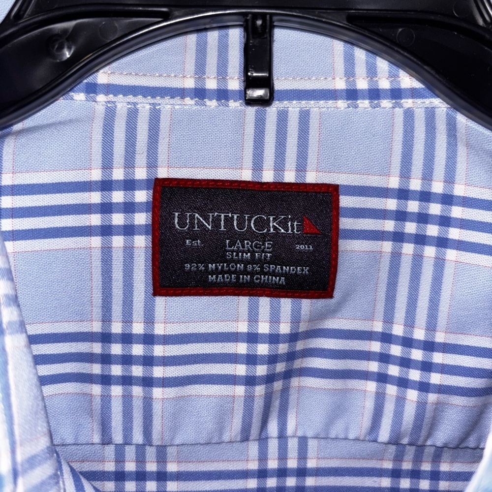 UNTuCKit Performance Shirt With Pocket Slim Fit SZ L - Picture 2 of 10